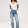 Femme BZB Jeans | Jean Mom Fit Bleu Moyen