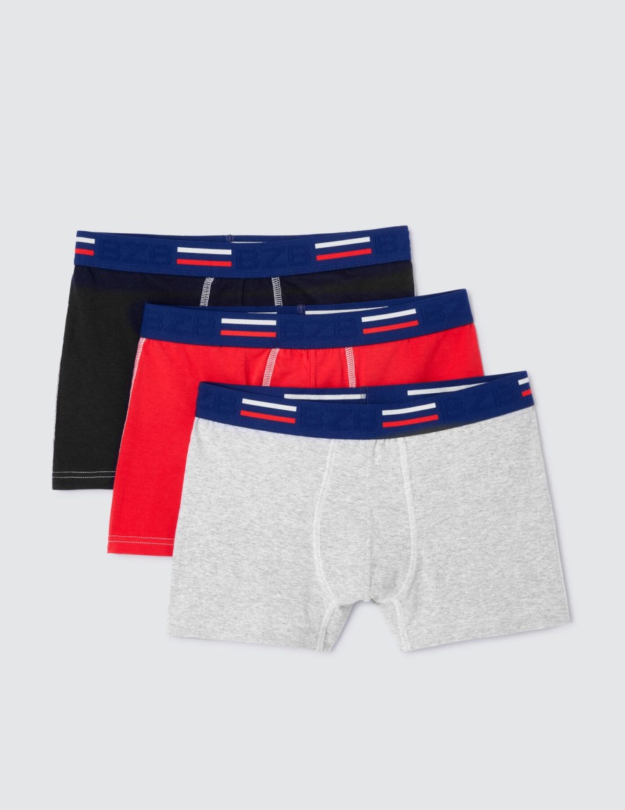 Homme BZB Sous-Vetements & Pyjama | Lot De 3 Boxers Unis Multicolore