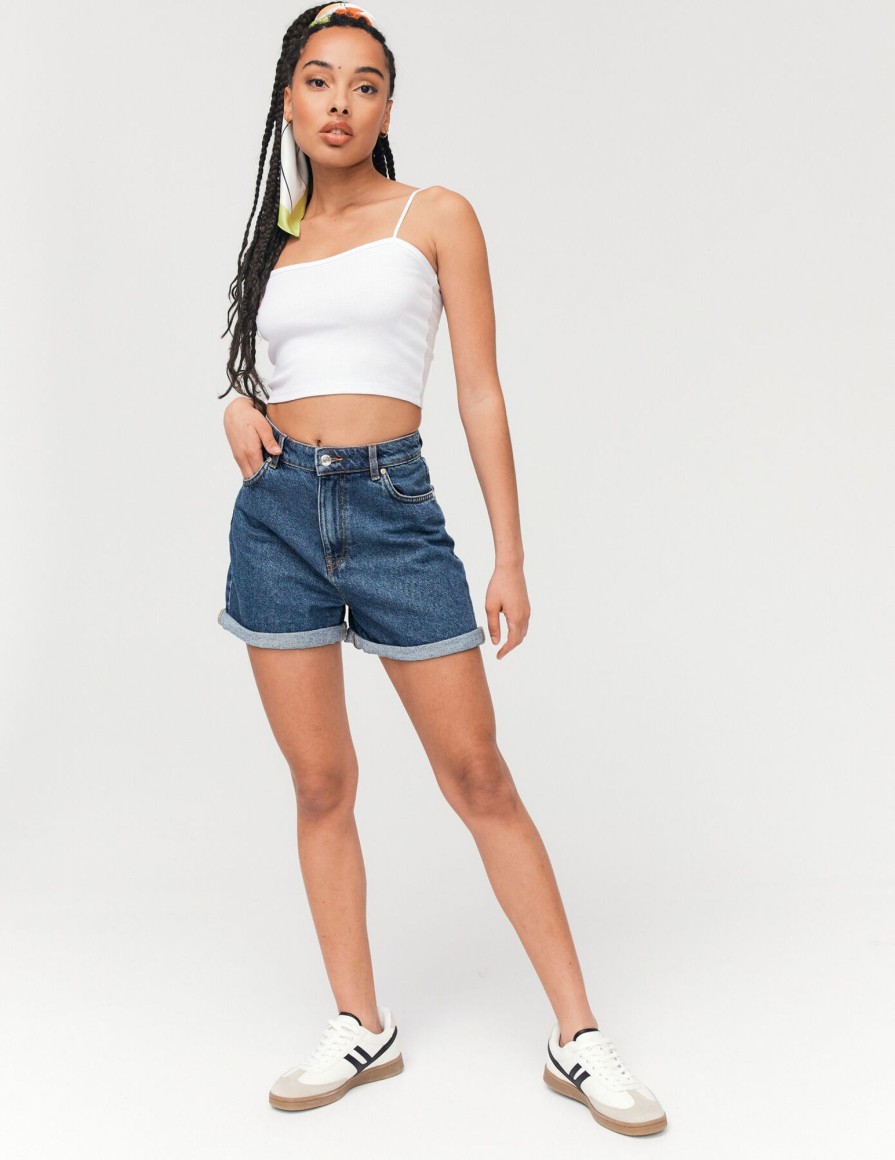 Femme BZB Short | Short En Jean Mom Fit Bleu Moyen