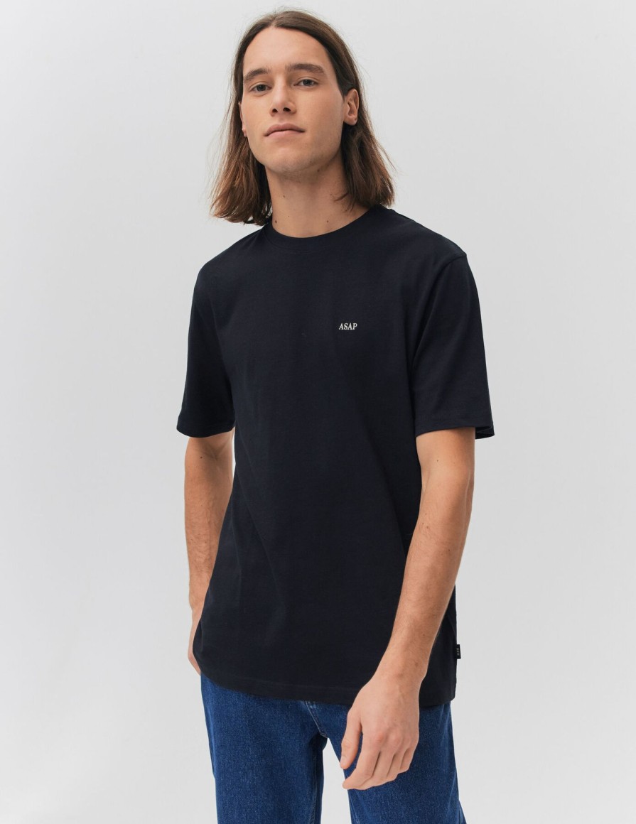 Homme BZB Tee-Shirt | T-Shirt Brode Bleu Fonce