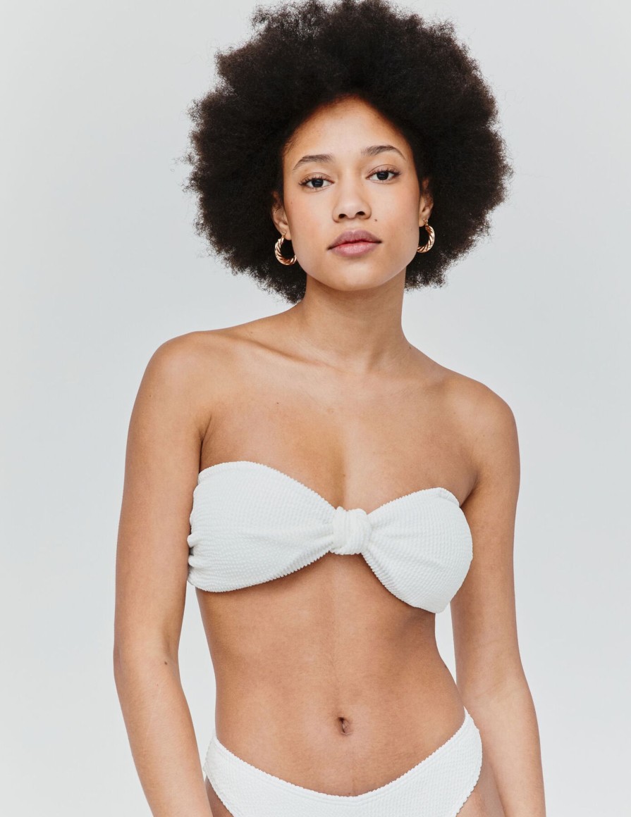 Femme BZB Maillots De Bain | Haut De Maillot De Bain Bustier Blanc