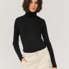 Femme BZB Pull | Pull Col Montant Uni Noir