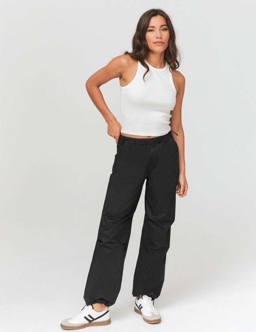 Femme BZB Pantalon | Pantalon Parachute Noir