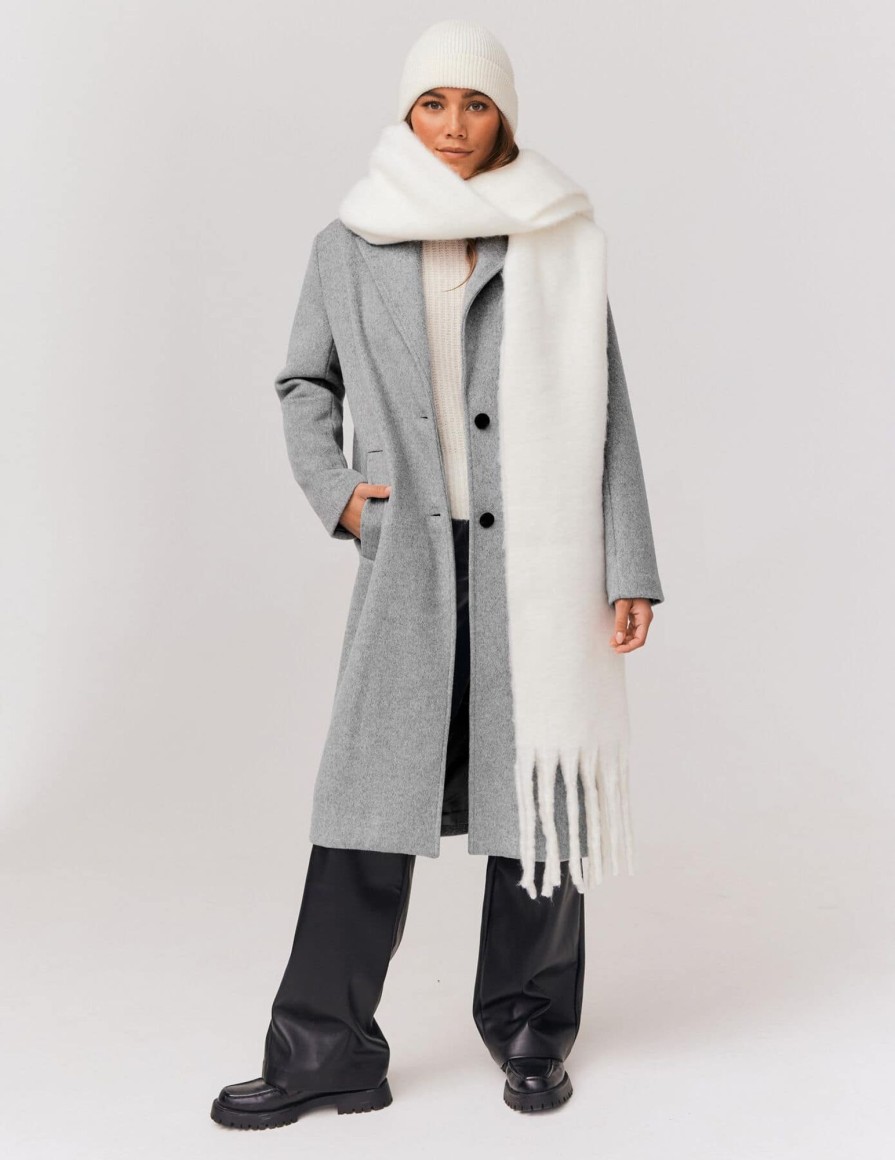 Femme BZB Manteau & Doudoune | Manteau Long En Laine Gris Clair