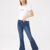 Femme BZB Jeans | Jean Flare A Fentes Bleu Fonce