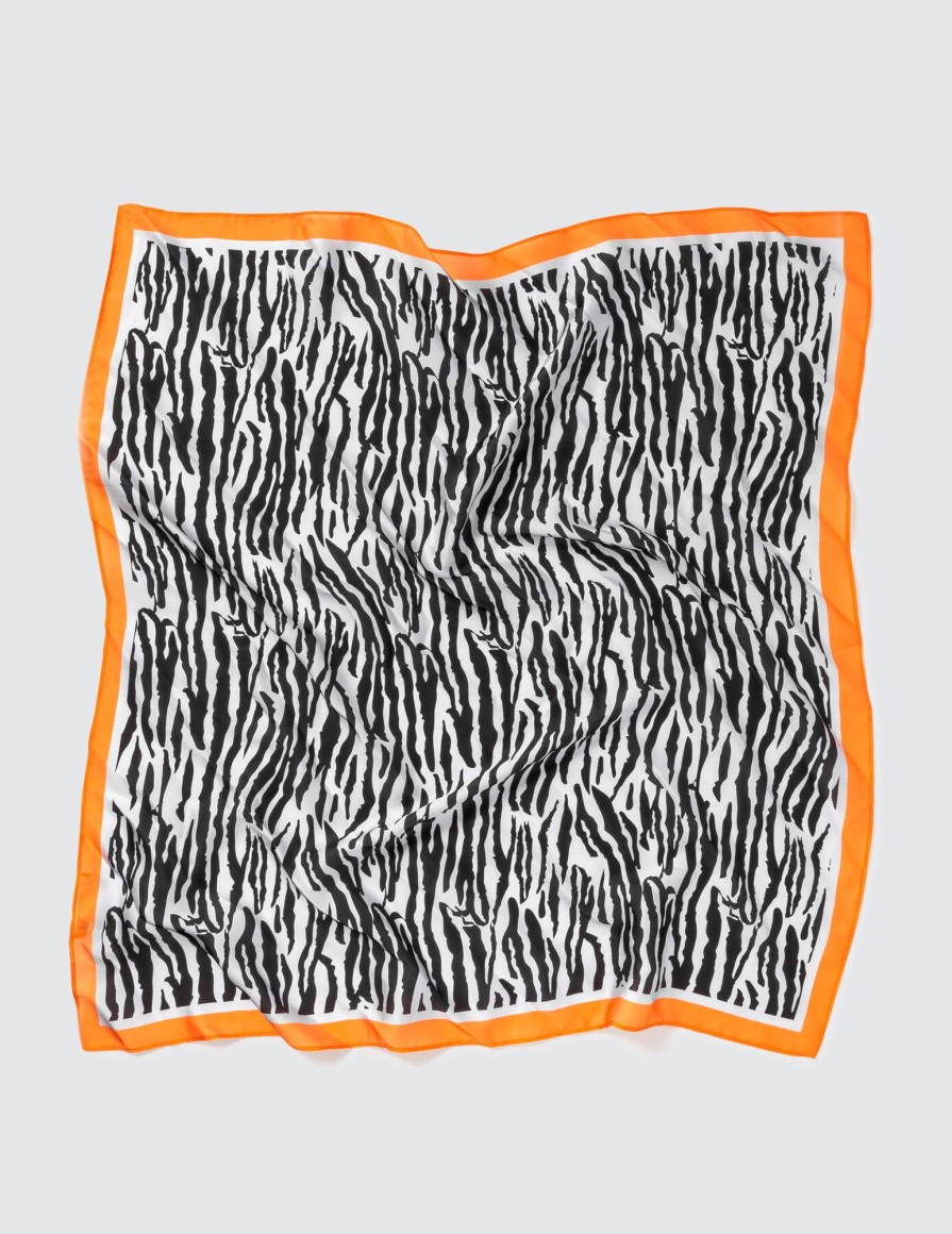 Femme BZB Foulards | Foulard Satin Imprime Zebre Multicolore