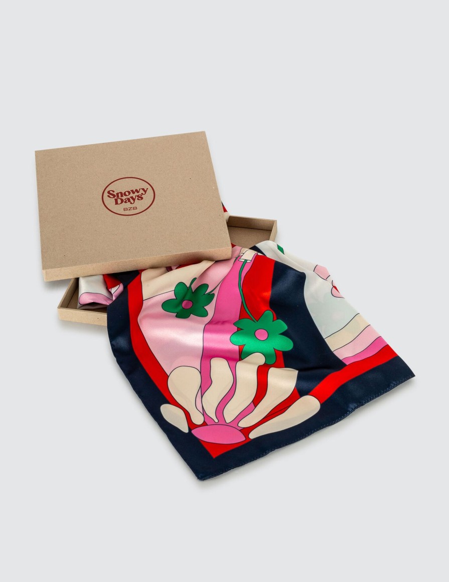 Femme BZB Foulards | Coffret Cadeau Foulard Satin Imprime Multicolore