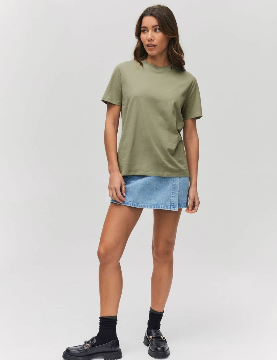 Femme BZB Tee-Shirt & Polo | T-Shirt Basique Uni Vert