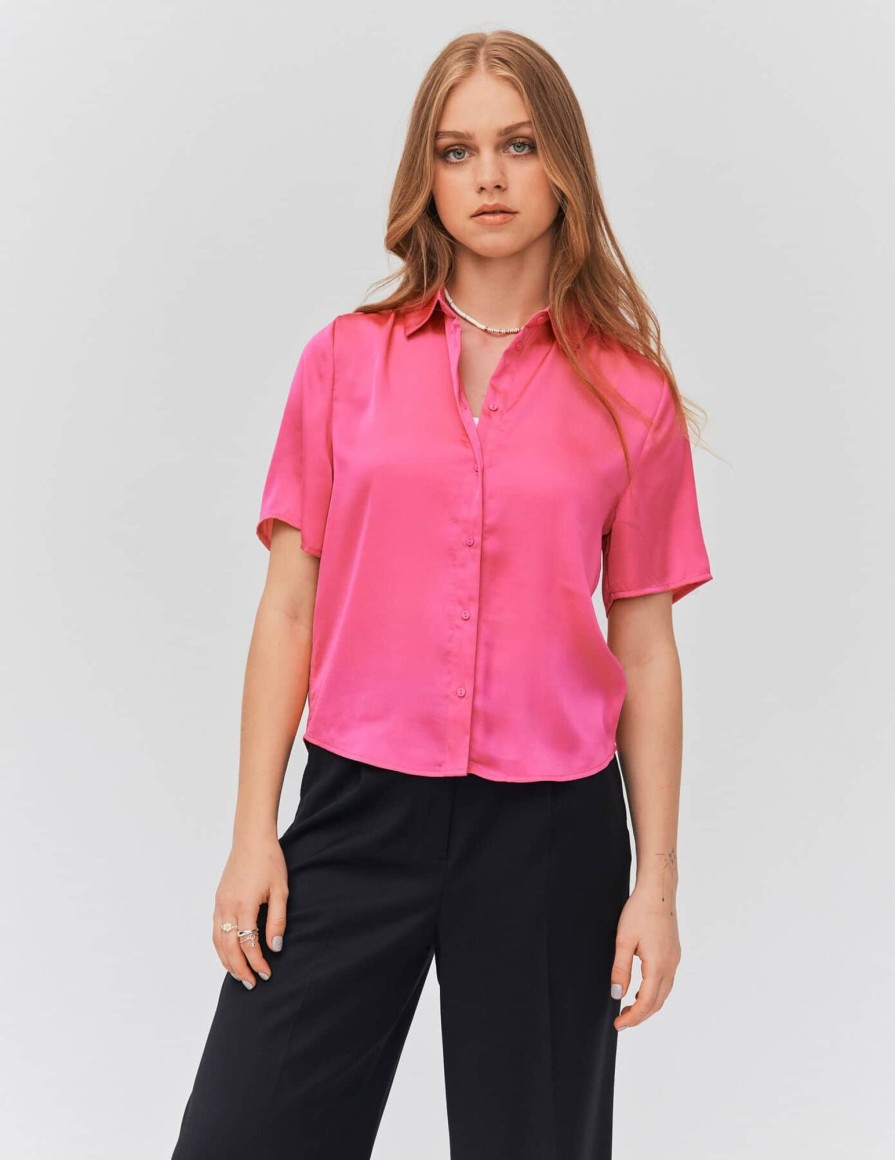 Femme BZB Chemise & Blouse | Chemise Satinee Rose