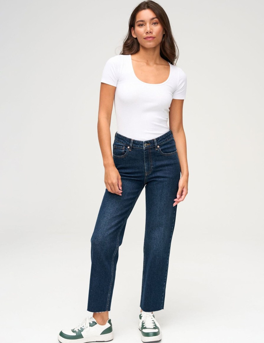 Femme BZB Jeans | Jean Slim Cropped Bleu Fonce