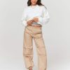 Femme BZB Pantalon | Pantalon Parachute Ecru