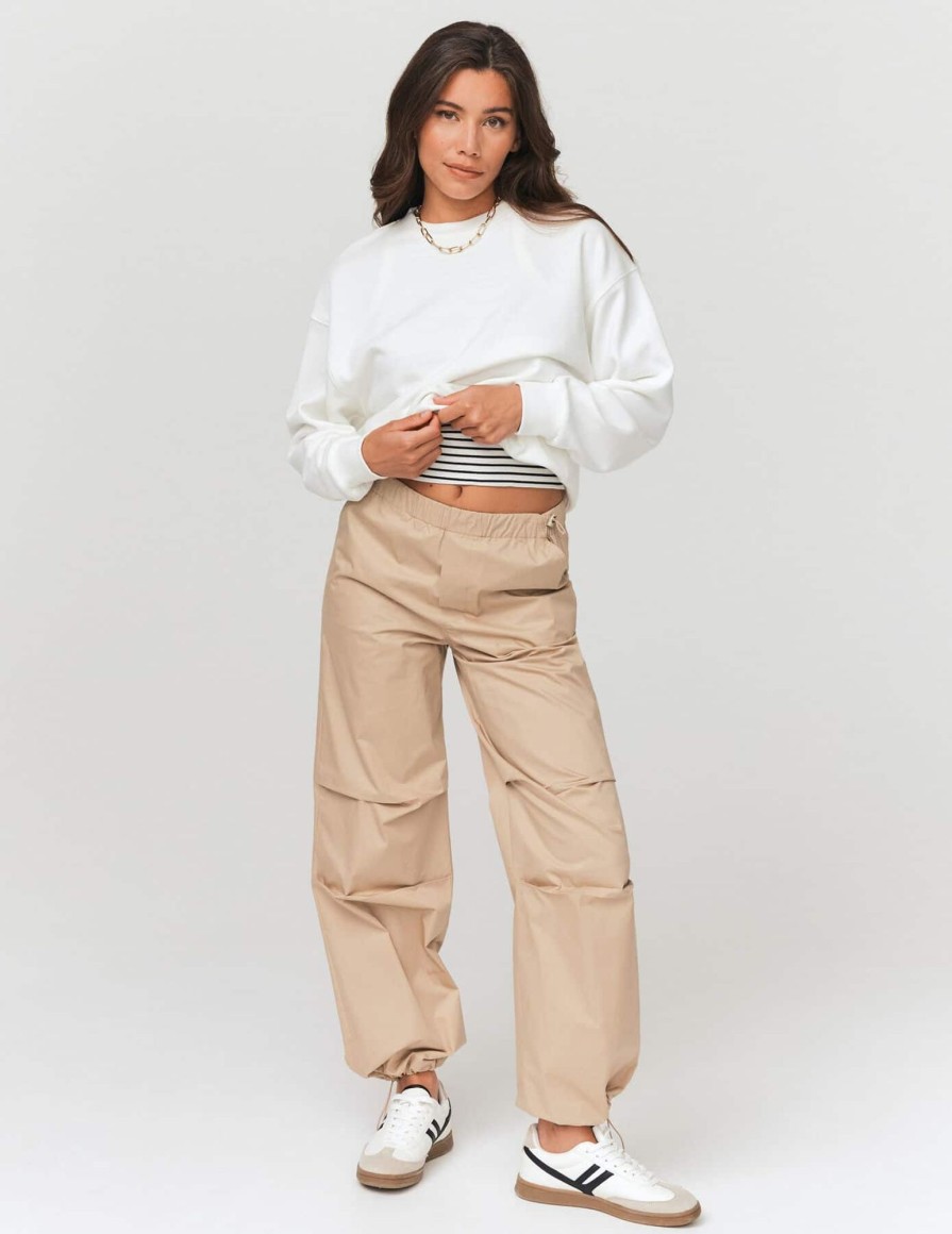 Femme BZB Pantalon | Pantalon Parachute Ecru