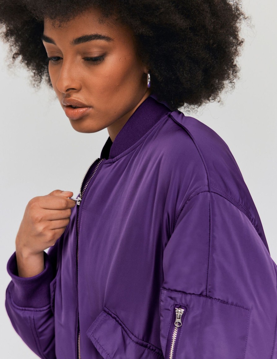 Femme BZB Veste & Blouson | Veste Bomber Violet