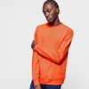 Homme BZB Sweat | Sweat Uni Col Rond Orange