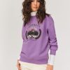 Femme BZB Sweat | Sweat Col Rond Brode Violet