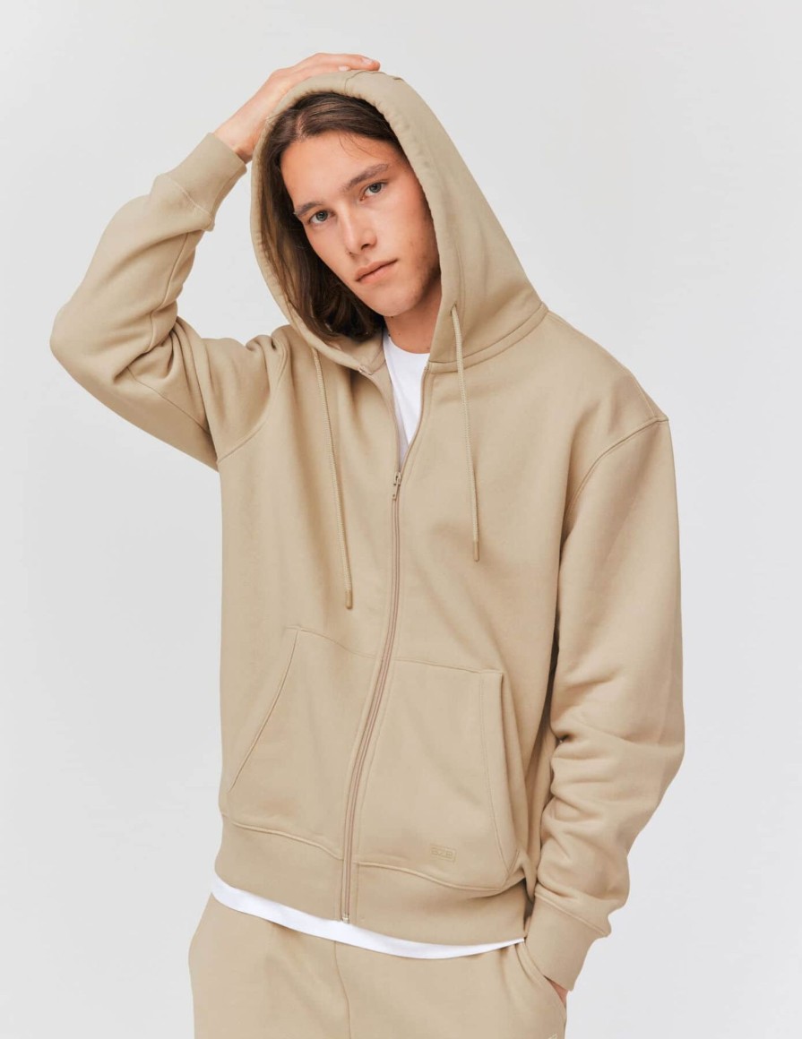 Homme BZB Sweat | Sweatshirt Zippe Basique Beige