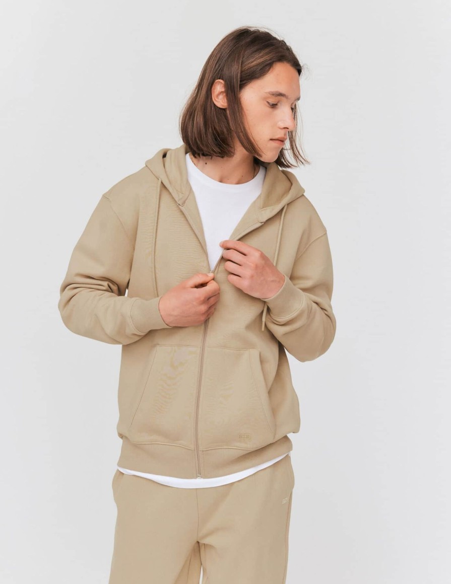 Homme BZB Sweat | Sweatshirt Zippe Basique Beige