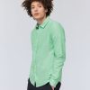 Homme BZB Chemise | Chemise Unie Coupe Droite Vert