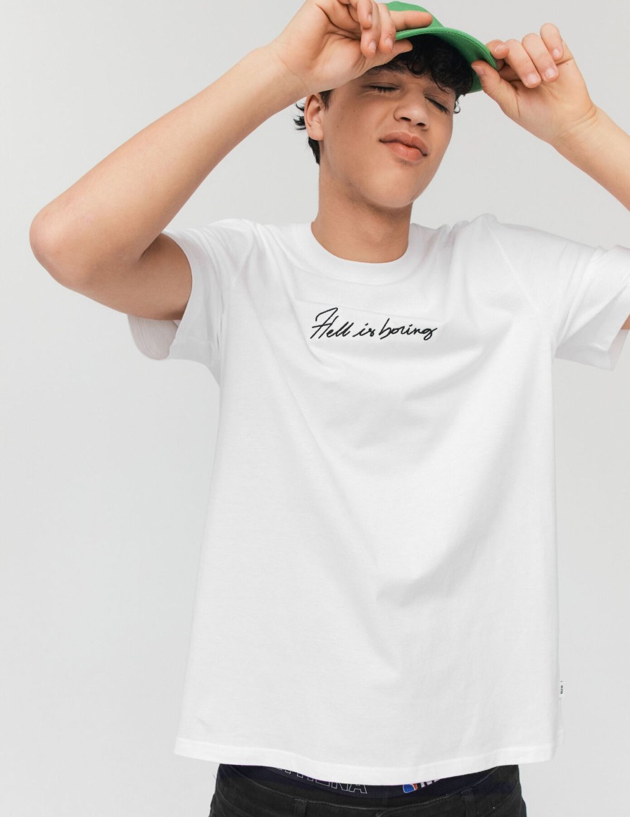 Homme BZB Tee-Shirt | T-Shirt Brode Blanc