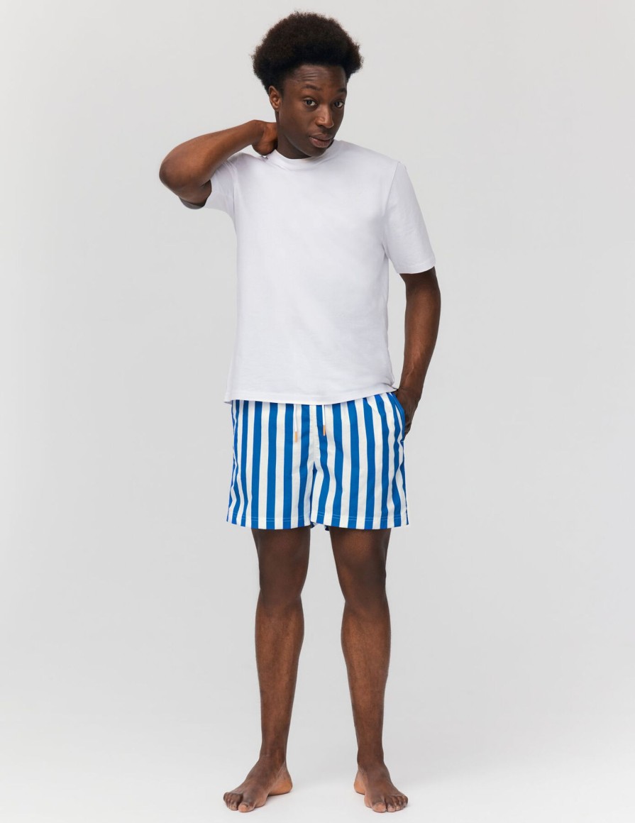 Homme BZB Shorts De Bain | Short De Bain Rayures Barcelone Bleu