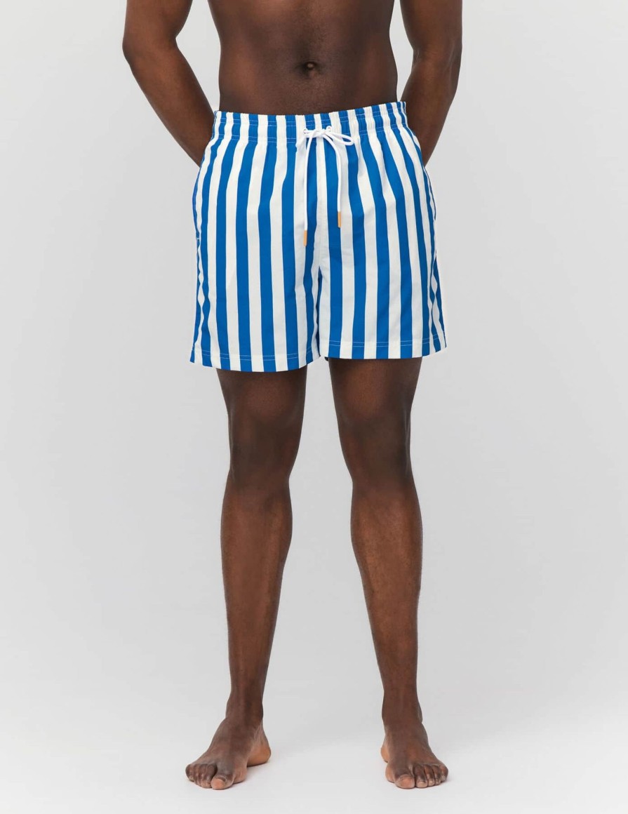 Homme BZB Shorts De Bain | Short De Bain Rayures Barcelone Bleu