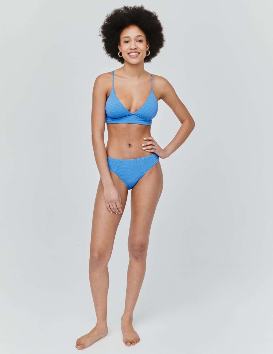 Femme BZB Maillots De Bain | Haut De Maillot De Bain Triangle Uni Bleu Clair