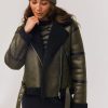 Femme BZB Manteau & Doudoune | Bombardier Interieur Sherpa Vert Kaki