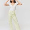 Femme BZB Jeans | Jean Wide Leg Long Destroy Jaune