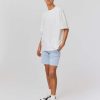 Homme BZB Bermuda | Bermuda Maille En Coton Pique Bleu Clair