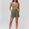 Femme BZB Short | Short Double Pinces Vert Kaki