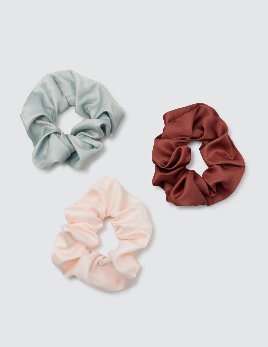 Femme BZB Accessoires Cheveux | Lot De 3 Chouchous Satin Multicolore