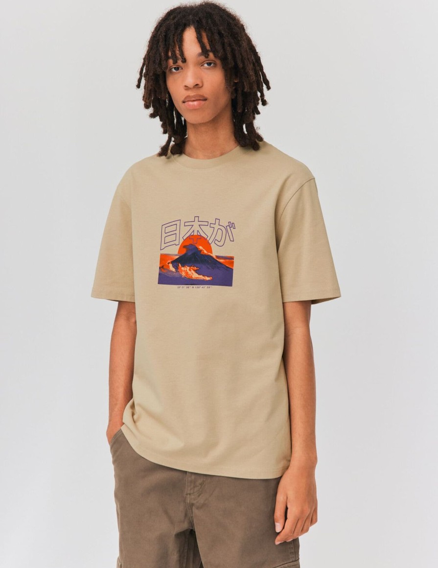 Homme BZB Tee-Shirt | T-Shirt Mont Fuji Beige