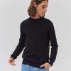 Homme BZB Pull | Pull Leger Col Rond Bleu Fonce