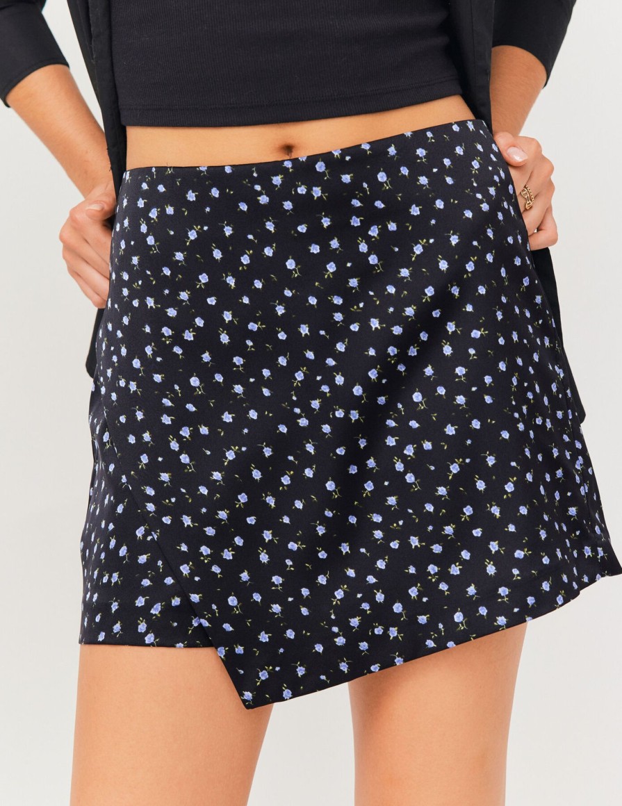 Femme BZB Jupe | Jupe Short Imprimee Noir