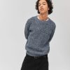 Homme BZB Pull | Pull Col Rond A Cotes Bleu Fonce