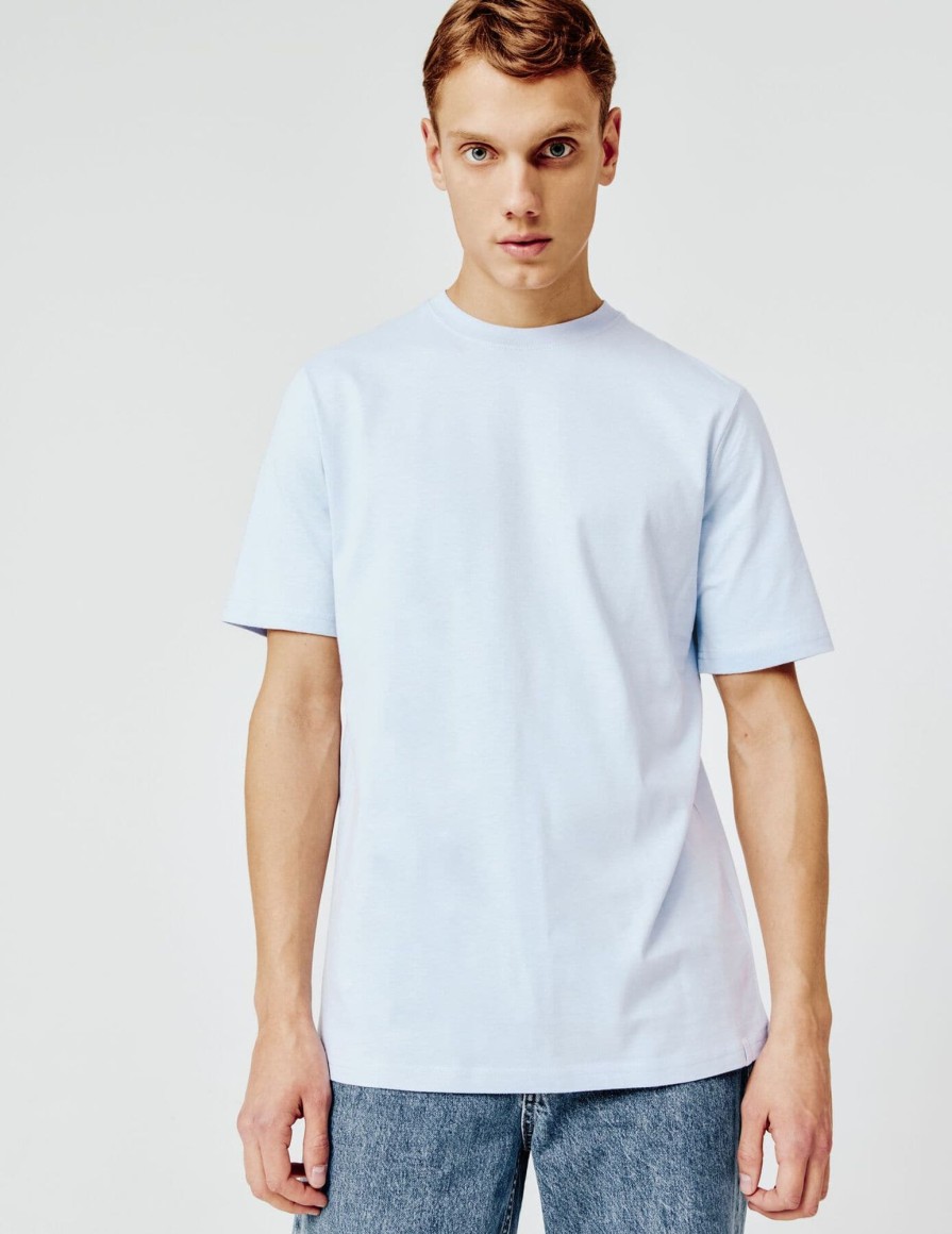 Homme BZB Tee-Shirt | T-Shirt Basique Bleu Clair