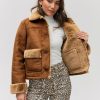 Femme BZB Manteau & Doudoune | Blouson Interieur Sherpa Marron