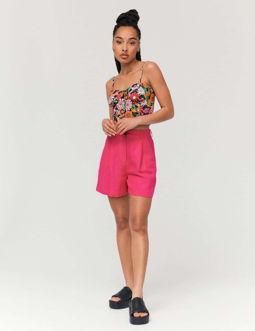 Femme BZB Short | Short A Pinces En Lin Rose