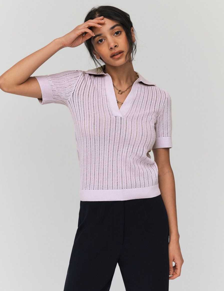 Femme BZB Tee-Shirt & Polo | Polo Ajoure Lila