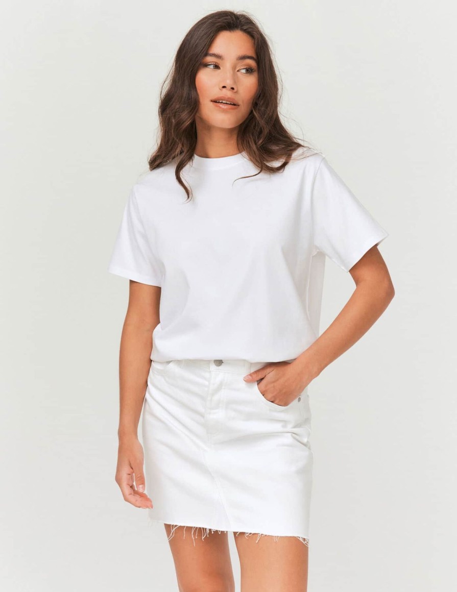 Femme BZB Tee-Shirt & Polo | T-Shirt Basique Uni Blanc