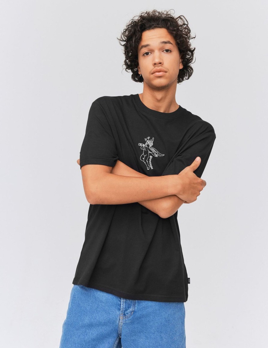 Homme BZB Tee-Shirt | T-Shirt Brode Ange Noir