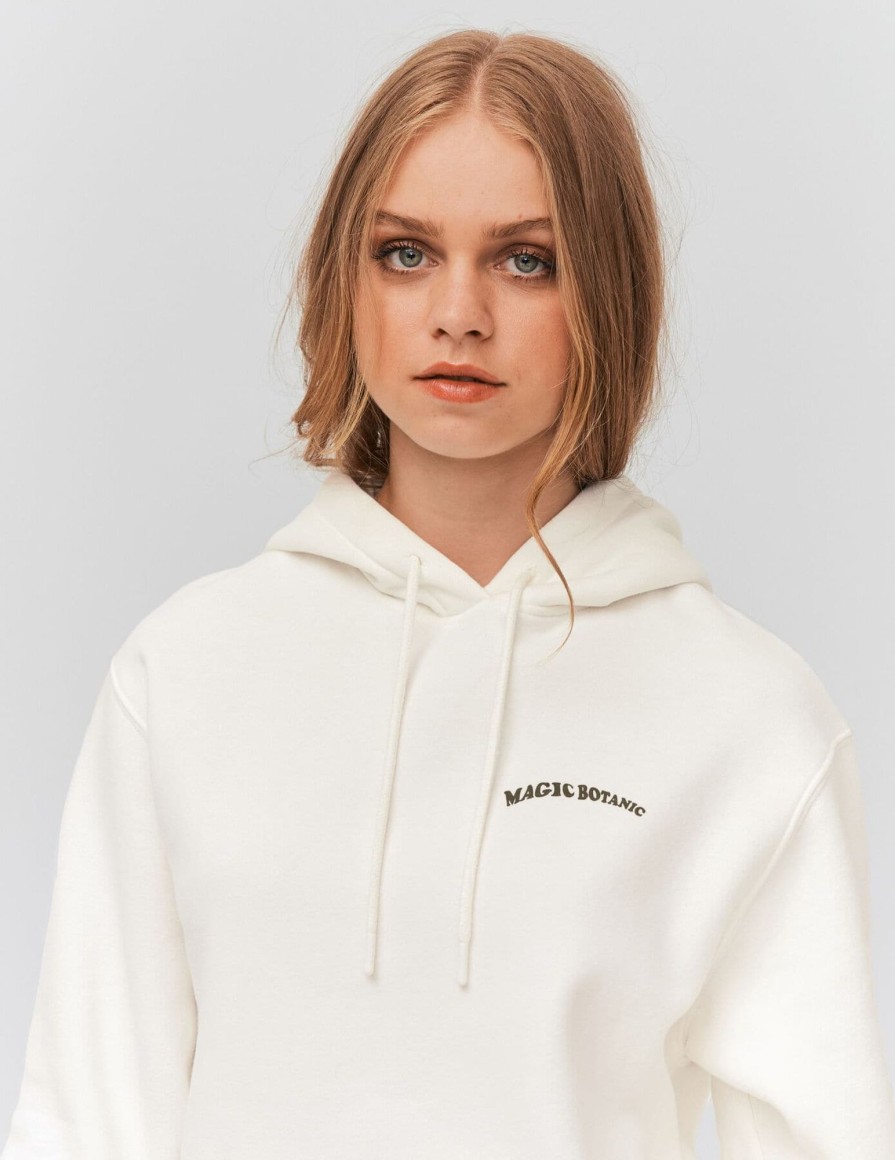 Femme BZB Sweat | Sweat Capuche Imprime Devant/Dos Blanc