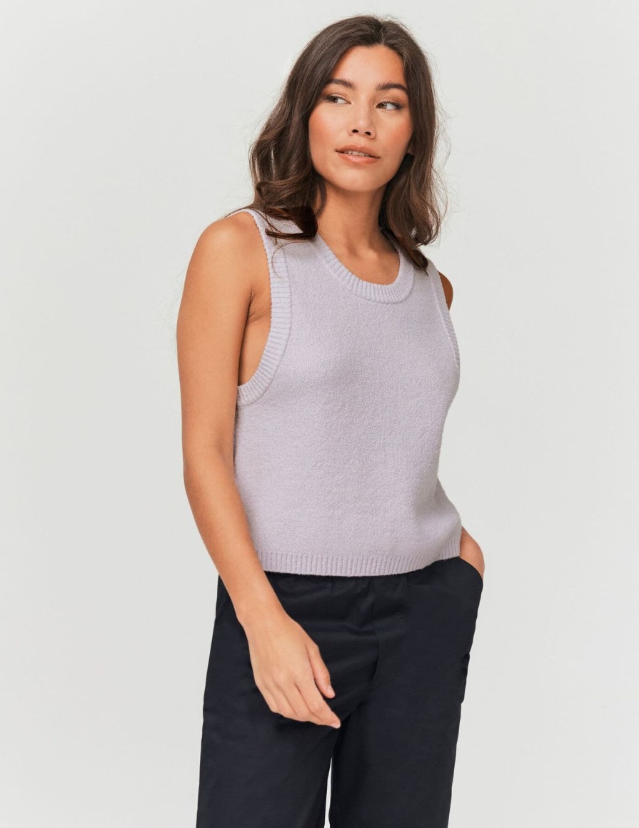 Femme BZB Pull | Pull Sans Manche Uni Lila