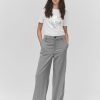 Femme BZB Pantalon | Pantalon Tailleur Raye Gris Clair