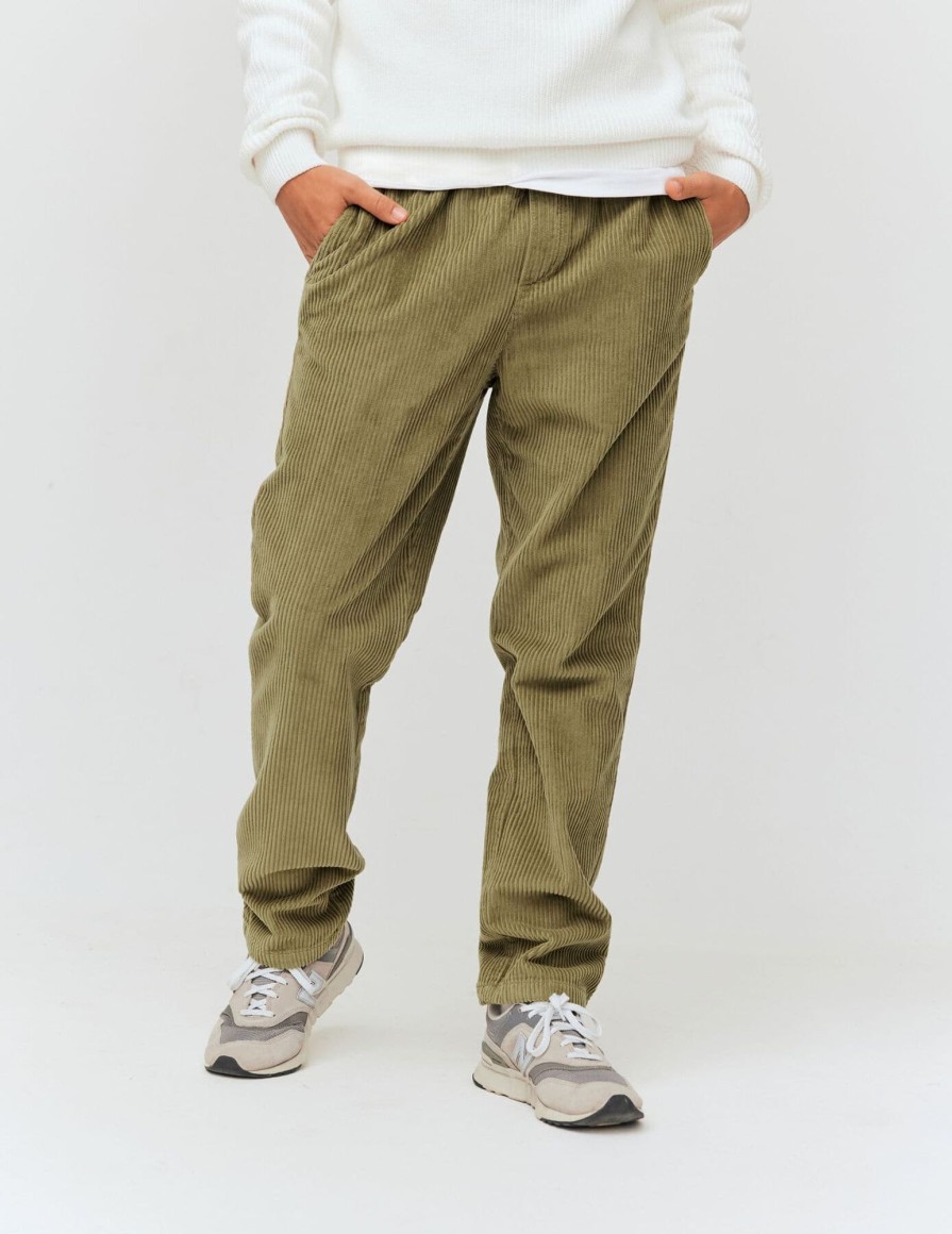 Homme BZB Pantalon | Pantalon Velours Vert Kaki