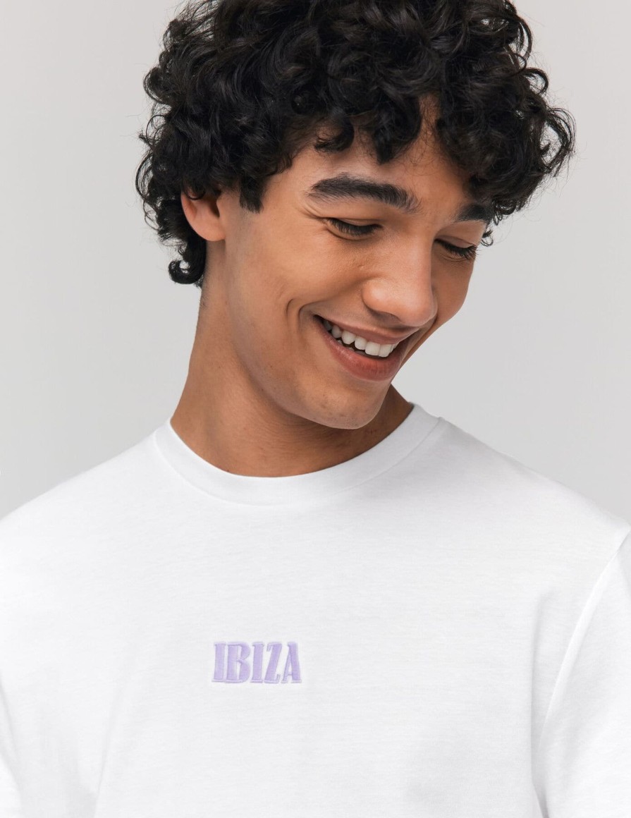 Homme BZB Tee-Shirt | T-Shirt A Message Brode Blanc