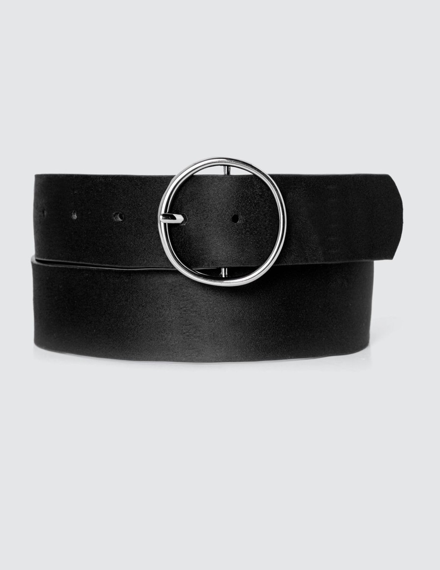 Femme BZB Ceinture | Ceinture Basique Boucle Ronde Celine Noir