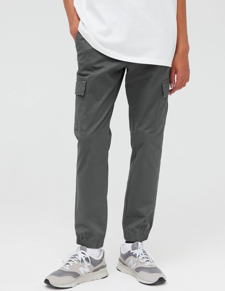 Homme BZB Pantalon | Pantalon Jogger Cargo Gris Fonce