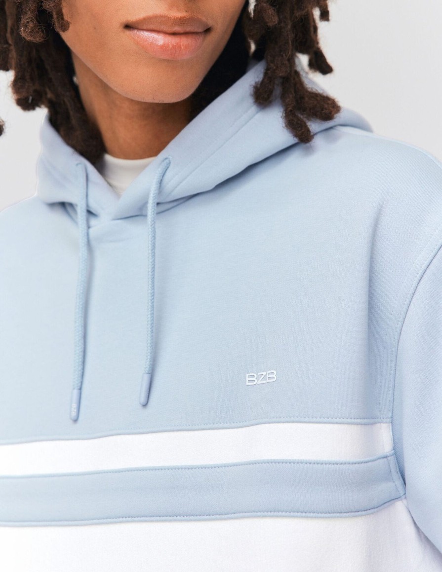 Homme BZB Sweat | Sweatshirt Colorblock Bleu Clair