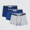 Homme BZB Sous-Vetements & Pyjama | Lot De 3 Boxers Rayures Bleu